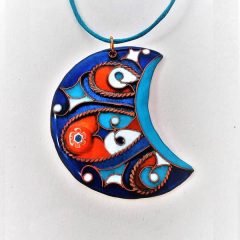 Holdvirág  -  tűzzománc medál