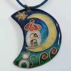 Holdházikó  - tűzzománc medál