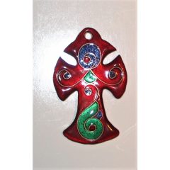 Piros kereszt  -  tűzzománc kereszt